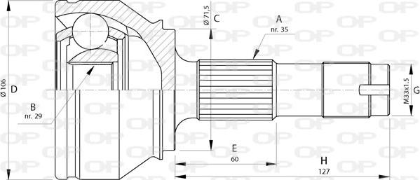 Open Parts CVJ5719.10 - Šarnīru komplekts, Piedziņas vārpsta autodraugiem.lv