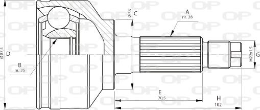 Open Parts CVJ5714.10 - Šarnīru komplekts, Piedziņas vārpsta autodraugiem.lv