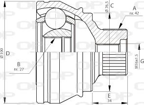 Open Parts CVJ5710.10 - Šarnīru komplekts, Piedziņas vārpsta autodraugiem.lv