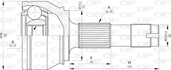 Open Parts CVJ5718.10 - Šarnīru komplekts, Piedziņas vārpsta autodraugiem.lv