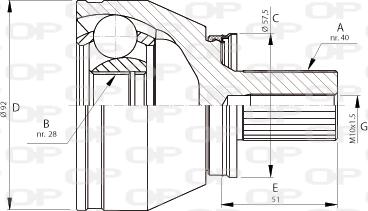 Open Parts CVJ5713.10 - Šarnīru komplekts, Piedziņas vārpsta autodraugiem.lv