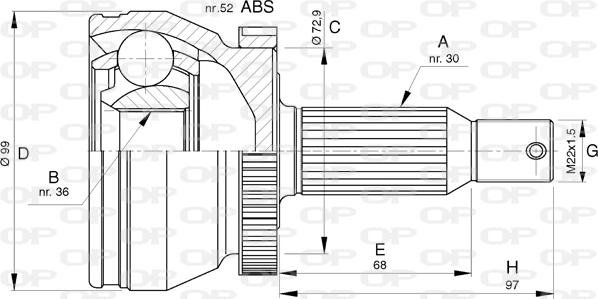 Open Parts CVJ5788.10 - Šarnīru komplekts, Piedziņas vārpsta autodraugiem.lv