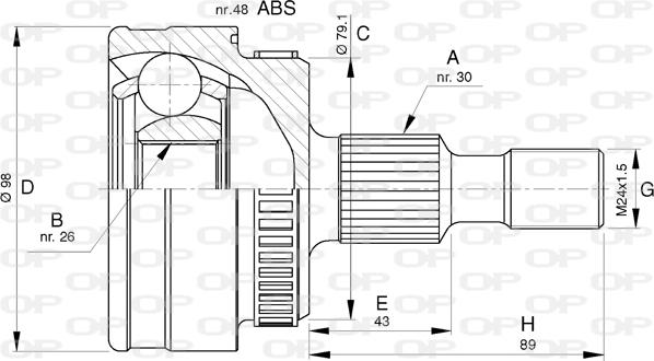Open Parts CVJ5782.10 - Šarnīru komplekts, Piedziņas vārpsta autodraugiem.lv
