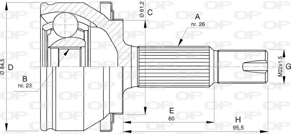 Open Parts CVJ5739.10 - Šarnīru komplekts, Piedziņas vārpsta autodraugiem.lv