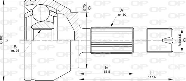 Open Parts CVJ5731.10 - Šarnīru komplekts, Piedziņas vārpsta autodraugiem.lv