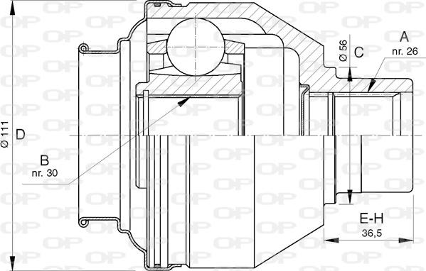 Open Parts CVJ5733.20 - Šarnīru komplekts, Piedziņas vārpsta autodraugiem.lv