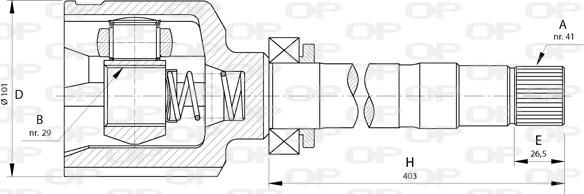 Open Parts CVJ5724.20 - Šarnīru komplekts, Piedziņas vārpsta autodraugiem.lv
