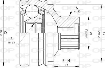 Open Parts CVJ5723.10 - Šarnīru komplekts, Piedziņas vārpsta autodraugiem.lv