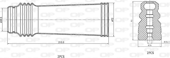 Open Parts DCK5096.04 - Putekļu aizsargkomplekts, Amortizators autodraugiem.lv