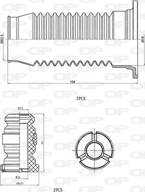 Open Parts DCK5049.04 - Putekļu aizsargkomplekts, Amortizators autodraugiem.lv