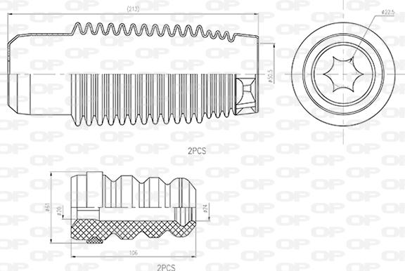 Open Parts DCK5044.04 - Putekļu aizsargkomplekts, Amortizators autodraugiem.lv