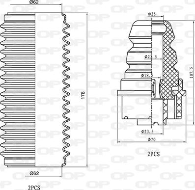 Open Parts DCK5045.04 - Putekļu aizsargkomplekts, Amortizators autodraugiem.lv