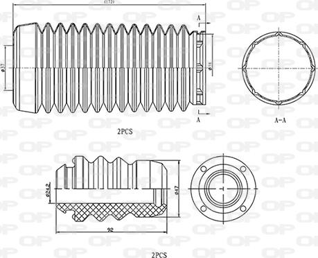 Open Parts DCK5046.04 - Putekļu aizsargkomplekts, Amortizators autodraugiem.lv