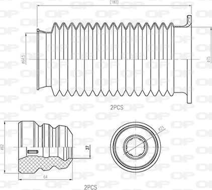 Open Parts DCK5040.04 - Putekļu aizsargkomplekts, Amortizators autodraugiem.lv