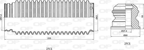 Open Parts DCK5041.04 - Putekļu aizsargkomplekts, Amortizators autodraugiem.lv