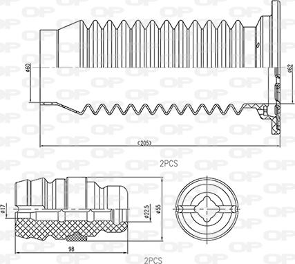 Open Parts DCK5043.04 - Putekļu aizsargkomplekts, Amortizators autodraugiem.lv