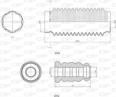 Open Parts DCK5042.04 - Putekļu aizsargkomplekts, Amortizators autodraugiem.lv