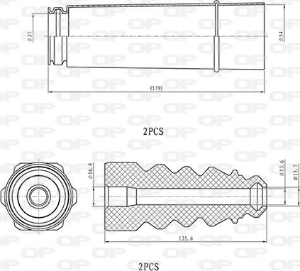 Open Parts DCK5053.04 - Putekļu aizsargkomplekts, Amortizators autodraugiem.lv