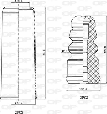 Open Parts DCK5052.04 - Putekļu aizsargkomplekts, Amortizators autodraugiem.lv