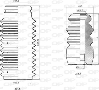 Open Parts DCK5009.04 - Putekļu aizsargkomplekts, Amortizators autodraugiem.lv