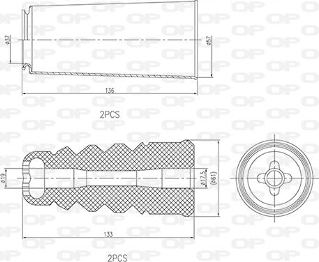 Open Parts DCK5003.04 - Putekļu aizsargkomplekts, Amortizators autodraugiem.lv
