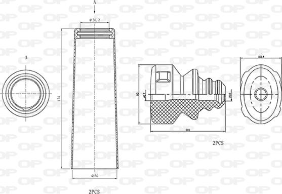 Open Parts DCK5002.04 - Putekļu aizsargkomplekts, Amortizators autodraugiem.lv