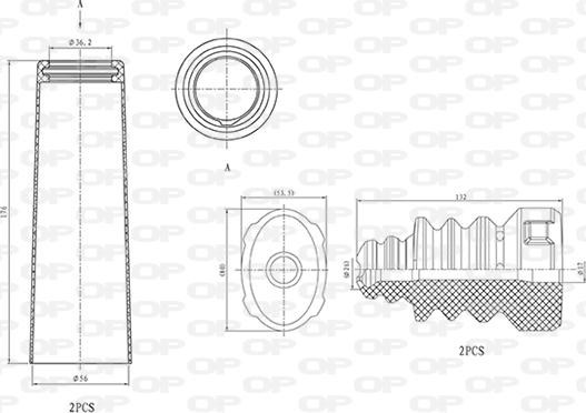 Open Parts DCK5014.04 - Putekļu aizsargkomplekts, Amortizators autodraugiem.lv