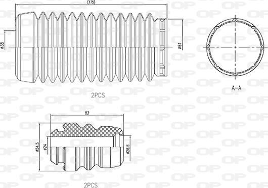 Open Parts DCK5010.04 - Putekļu aizsargkomplekts, Amortizators autodraugiem.lv