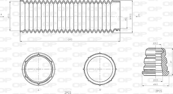 Open Parts DCK5011.04 - Putekļu aizsargkomplekts, Amortizators autodraugiem.lv