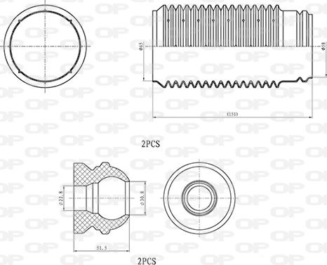 Open Parts DCK5018.04 - Putekļu aizsargkomplekts, Amortizators autodraugiem.lv