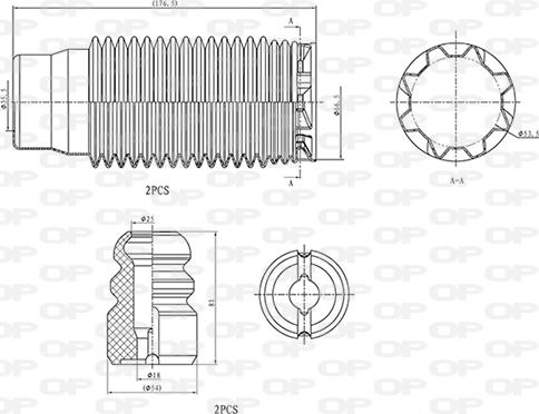 Open Parts DCK5013.04 - Putekļu aizsargkomplekts, Amortizators autodraugiem.lv