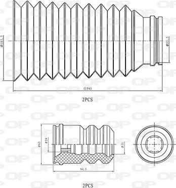 Open Parts DCK5012.04 - Putekļu aizsargkomplekts, Amortizators autodraugiem.lv