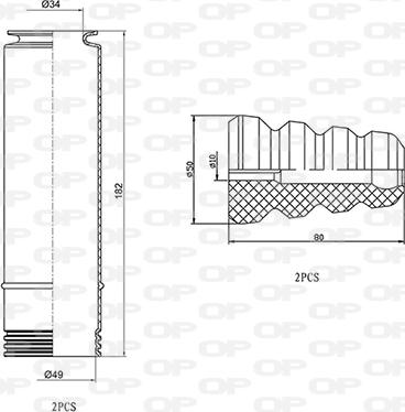 Open Parts DCK5089.04 - Putekļu aizsargkomplekts, Amortizators autodraugiem.lv