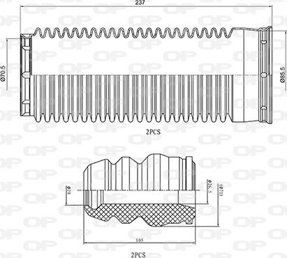 Open Parts DCK5086.04 - Putekļu aizsargkomplekts, Amortizators autodraugiem.lv