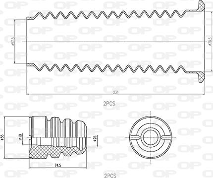 Open Parts DCK5087.04 - Putekļu aizsargkomplekts, Amortizators autodraugiem.lv