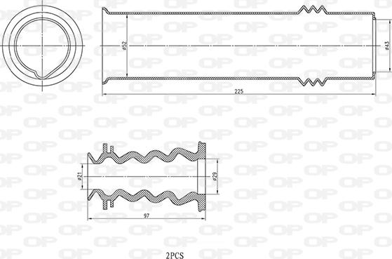 Open Parts DCK5035.04 - Putekļu aizsargkomplekts, Amortizators autodraugiem.lv