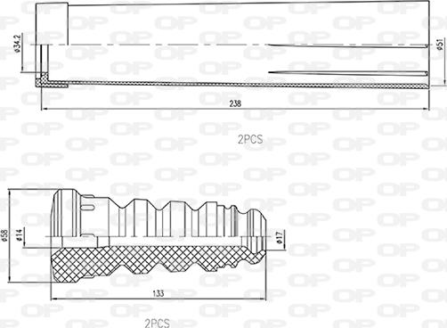 Open Parts DCK5038.04 - Putekļu aizsargkomplekts, Amortizators autodraugiem.lv