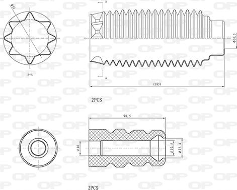 Open Parts DCK5024.04 - Putekļu aizsargkomplekts, Amortizators autodraugiem.lv