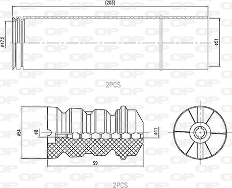 Open Parts DCK5025.04 - Putekļu aizsargkomplekts, Amortizators autodraugiem.lv