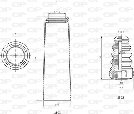 Open Parts DCK5021.04 - Putekļu aizsargkomplekts, Amortizators autodraugiem.lv