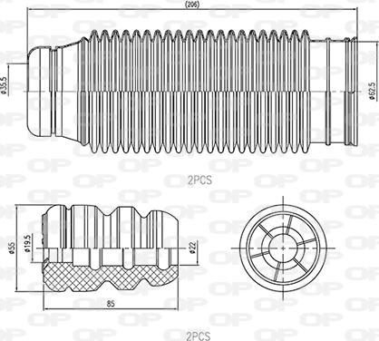Open Parts DCK5023.04 - Putekļu aizsargkomplekts, Amortizators autodraugiem.lv
