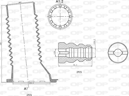 Open Parts DCK5079.04 - Putekļu aizsargkomplekts, Amortizators autodraugiem.lv