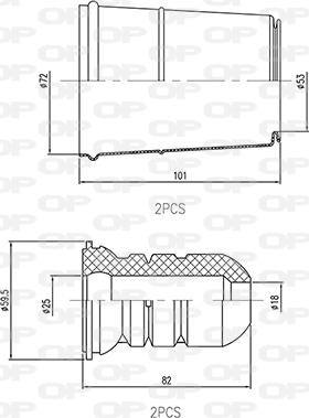 Open Parts DCK5074.04 - Putekļu aizsargkomplekts, Amortizators autodraugiem.lv