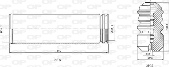 Open Parts DCK5071.04 - Putekļu aizsargkomplekts, Amortizators autodraugiem.lv