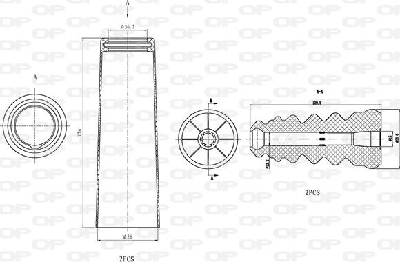 Open Parts DCK5073.04 - Putekļu aizsargkomplekts, Amortizators autodraugiem.lv