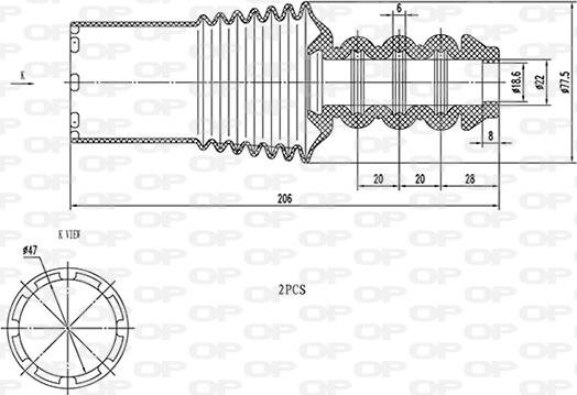 Open Parts DCK5101.02 - Putekļu aizsargkomplekts, Amortizators autodraugiem.lv