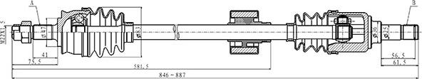 Open Parts DRS6490.00 - Piedziņas vārpsta autodraugiem.lv