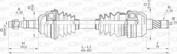 Open Parts DRS6446.00 - Piedziņas vārpsta autodraugiem.lv