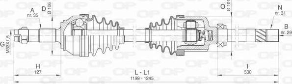 Open Parts DRS6440.00 - Piedziņas vārpsta autodraugiem.lv