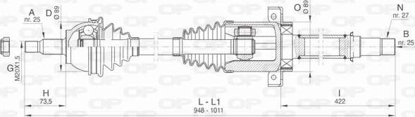 Open Parts DRS6441.00 - Piedziņas vārpsta autodraugiem.lv